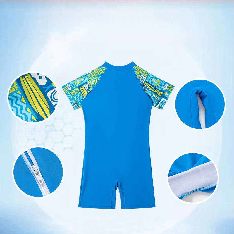 Detské plavky pre chlapcov 2025 Nové jednodielne plavky pre stredné a veľké deti, tréningové plavky s kresleným motívom, okrúhlym výstrihom, pohodlné