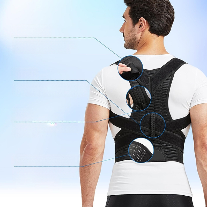 Suaugusiems vyrams ir moterims atvira krūtinė, gražus nugaros korekcijos diržas, laikysenos korekcija, prevencija, kupros reguliuojamas nugaros treniravimas, tempimas, atviri pečiai