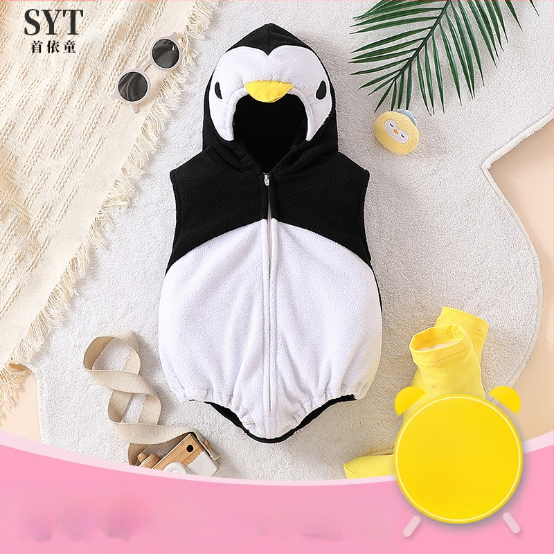 Detské oblečenie pre mužov a ženy, COS Penguin Stylisics Maomao, trojuholníkový overal s kapucňou a ponožkami, dvojdielna súprava, jeseň a zima