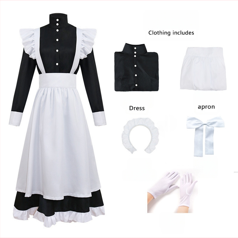 Zázračný teplý kostým slúžky, Boss Cos, roztomilý britský kostým Lolita, kostým slúžky pre mužov a ženy, cosplay kostým