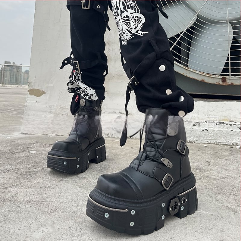 Cizme scurte Y2K cu fund gros 2024, cizme Martin transfrontaliere pentru comerț exterior european și american, stil gotic, cizme punk de locomotivă pentru femei