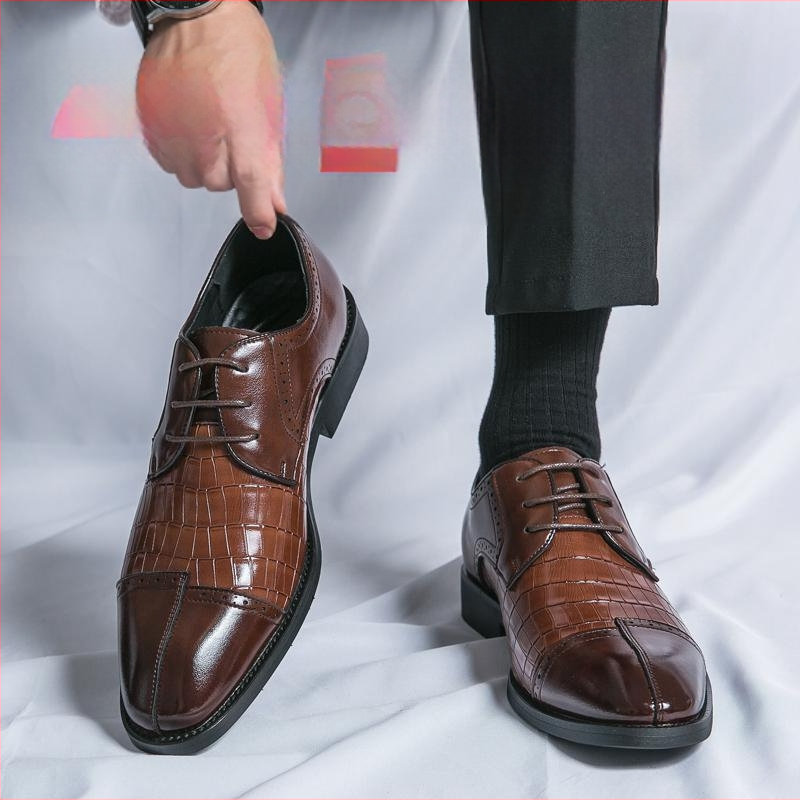 Pánske spoločenské kožené topánky pre ženícha, veľkosť 48, s malou štvorcovou špičkou, nové pánske ležérne topánky