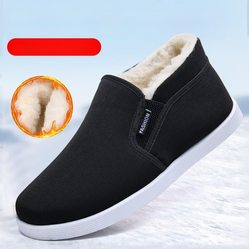 Jesen/Zima 2024. Novi stil plišanih vunenih muških čizama s flisom i debelim toplim muškim cipelama, visokim protukliznim pamučnim cipelama, jednodijelnim, veleprodaja