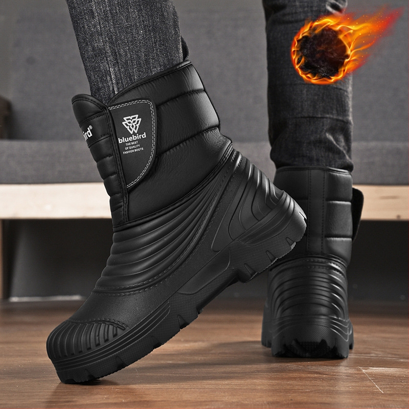 Zimné 50 yardov plus size európske a americké módne vysoké snehové čižmy cezhraničné vonkajšie s flísovou podšívkou teplé nepremokavé veľké bavlnené čižmy veľkoobchod