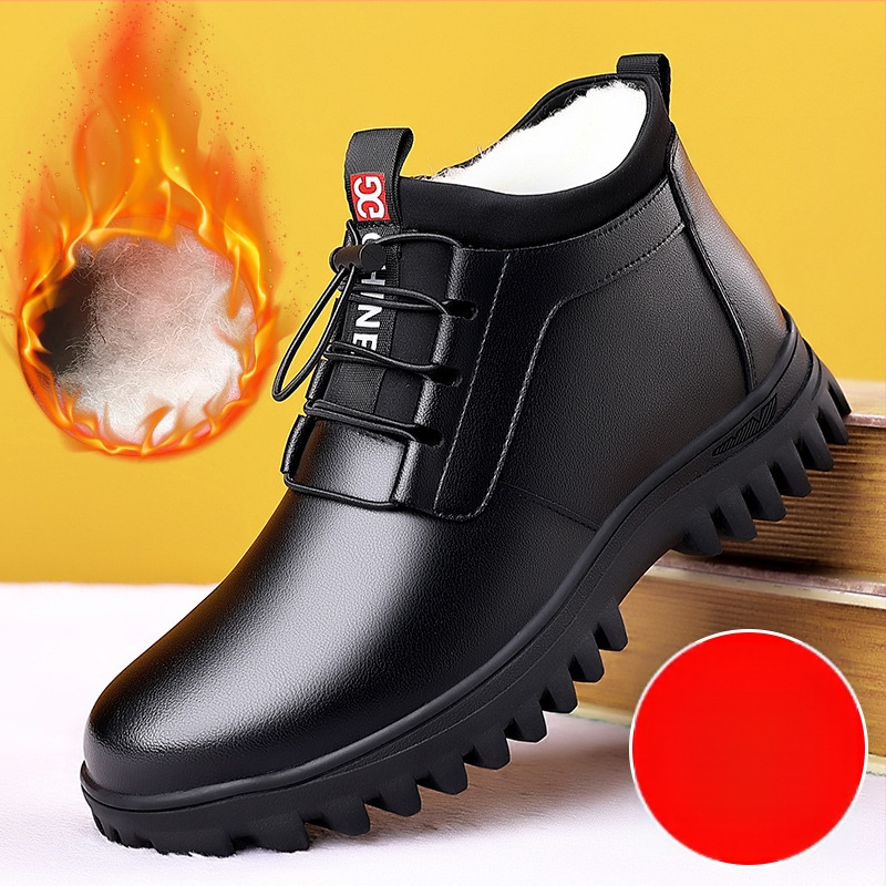 Nove muške visoke kožne cipele za jesen i zimu, pamučne čizme s mekom površinom i mekim dnom, podstavljene flisom, zadebljane sjeveroistočne velike pamučne cipele za tate 6688