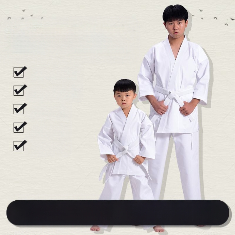 Väliskaubanduse karate riided valged täiskasvanud lastele algajatele mõeldud võistlusspetsiaalsed Jeet Kune Do rõivad prinditavad hulgimüügiks