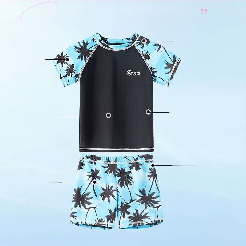 Laste ujumisriided Poiste keskmised ja suured lapsed Split 2025 uued poiste ujumisriided Ujumispüksid Päikesekaitsekreemi ujumisriided kuumaveeallikatele