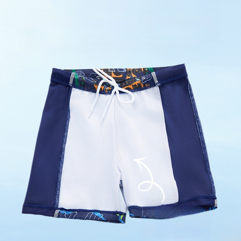 Laste ujumistrikoo 2025 uus lõhestatud poiste ujumistrikoo 3-12-aastastele ujumispükstele, koomiksiga dinosauruse mustriga ujumistrikoo