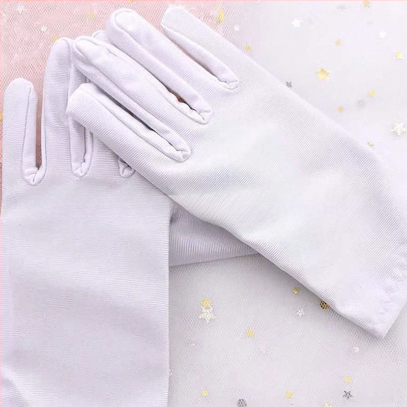 N30 Naujos Mergaičių Baltos Aukštos Kokybės Satininės Vestuvinės Pirštinės Foto Pirštinės Scenos Pasirodymo Pirštinės Princesės