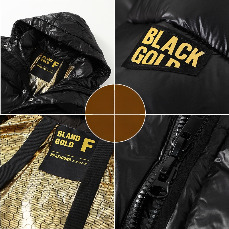 Piiriülene talvine uus puuvillase polstriga jope must kuldne paks meeste ja naiste soe põlve 2024 pikk noorte puuvillase polstriga mantel Tide