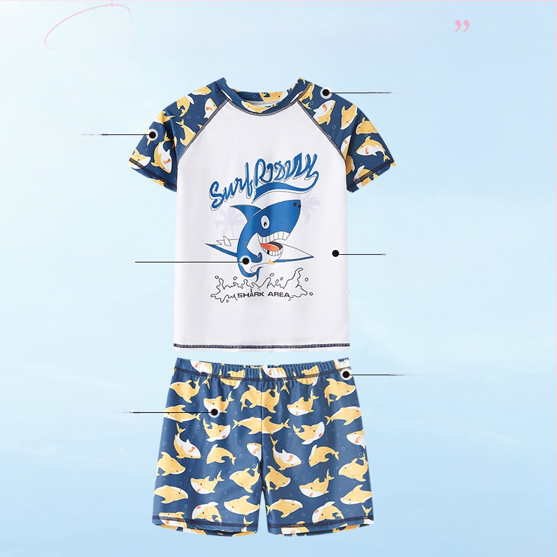 Dječji kupaći kostim s crtanim printom dupina, kupaći kostim u rascjepljenom stilu, za dječake srednje i velike veličine, kupaći kostim za bebe na zalihi