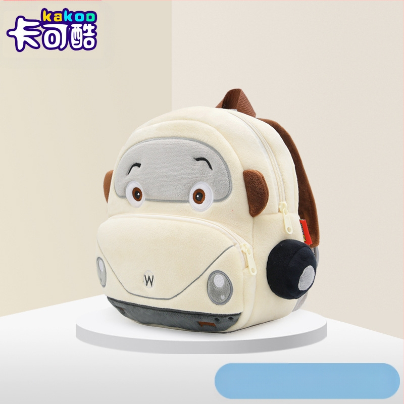 Vaikų darželio mokyklinė kuprinė su animacinių filmukų vabalo automobilio pliušine kuprine 2-4 metų vaikams, miela kuprinė berniukams ir mergaitėms, maža mokyklinė kuprinė