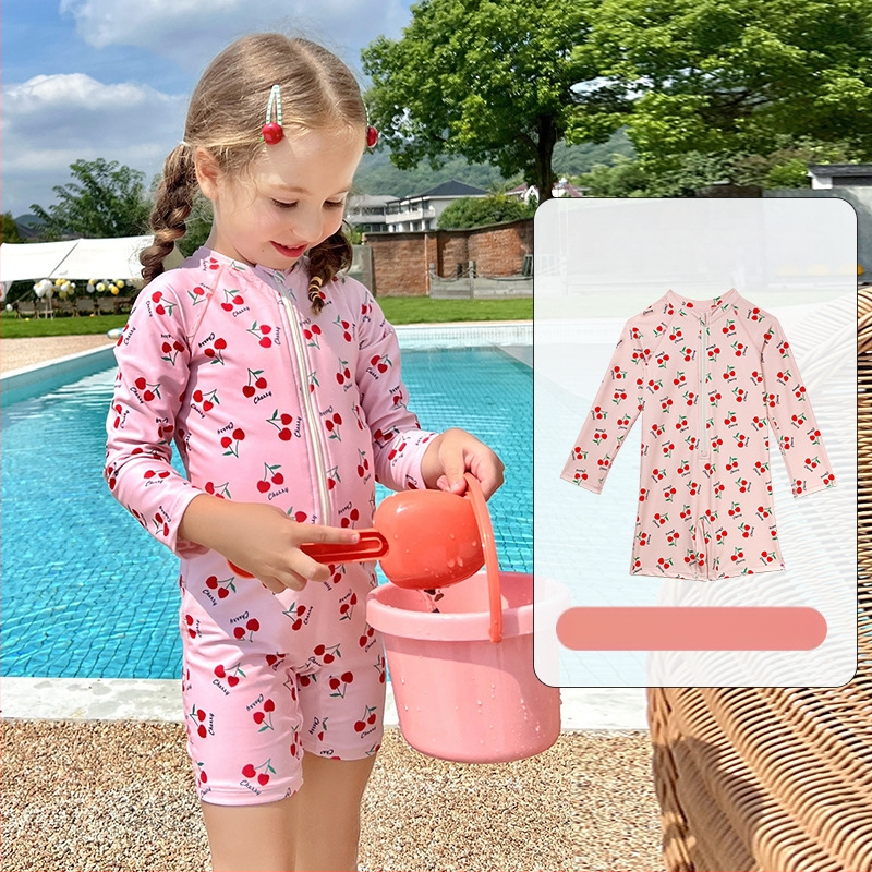 Gyermek fürdőruha lányoknak fiúknak 2024 forró tavaszi új hosszú ujjú naptej gyorsan száradó testreszabható nagy, közepes és kisgyermekek nagykereskedelme