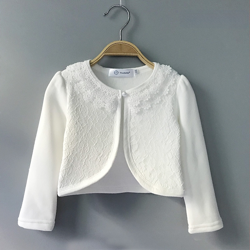 Rudens un ziemas sabiezināts bērnu apmetnis samta silts meiteņu šalle princeses kardiganja jaka puķu meitenes šalle