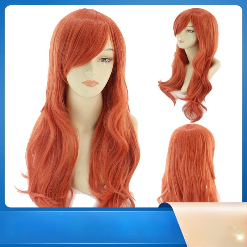 Перука от едно парче, две години по-късно, Nami COS, дълга къдрава коса, 65 см, оранжева перука, фабрично налично, перука