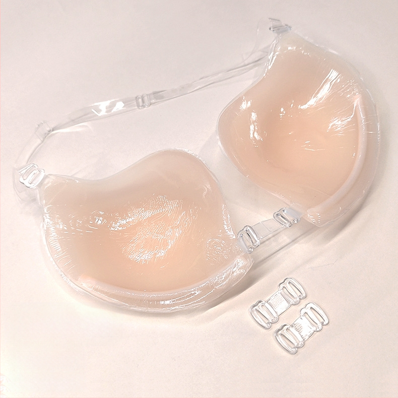 Silikoninės mango spalvos nematomos liemenėlės sagties priekyje kabantis kaklo push-up vestuvinės suknelės seksualūs apatiniai krūtų lopinėliai ploni