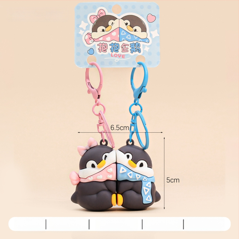 Naujas apkabinančio pingvino magnetinis poros dovanų raktų pakabukas mielas mažas studentų dovanų lėlės didmeninės prekybos krepšys pakabukas