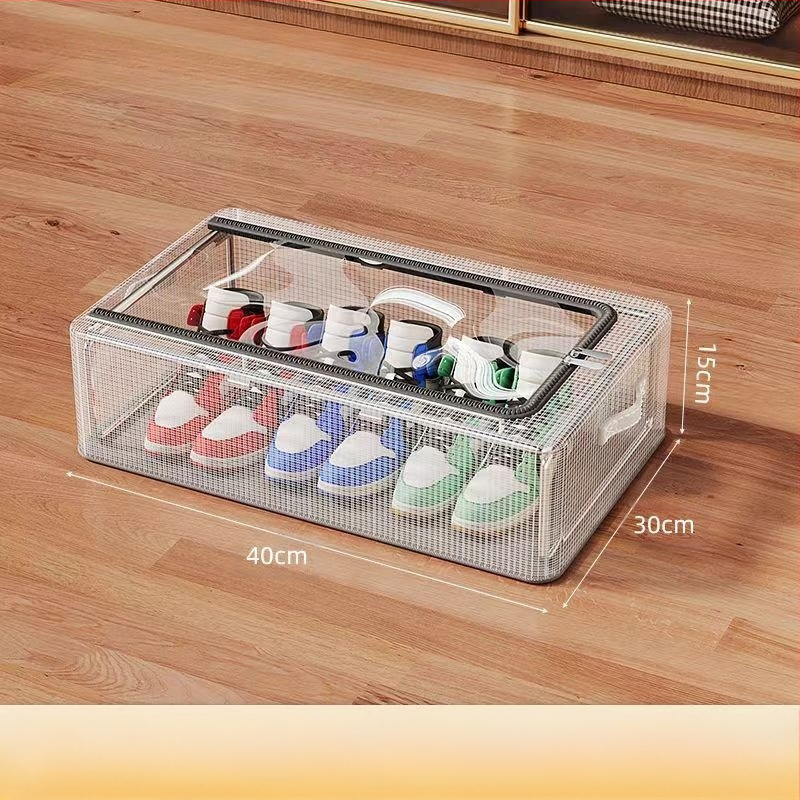 Didelės talpos permatoma batų dėžės laikymo artefaktas, taupantis erdvę automobilyje, atsparus dulkėms, sulankstomas plastikinis antioksidacinis batų laikymo dėžė