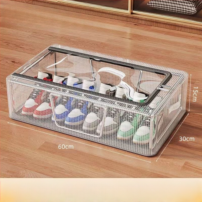 Didelės talpos permatoma batų dėžės laikymo artefaktas, taupantis erdvę automobilyje, atsparus dulkėms, sulankstomas plastikinis antioksidacinis batų laikymo dėžė