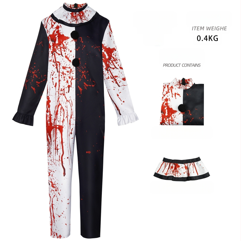 Broken Soul Clowni kostüüm Broken Soul Clowni verine kleit Jumpsuit Halloweeni teisejärguline cosplay kostüüm