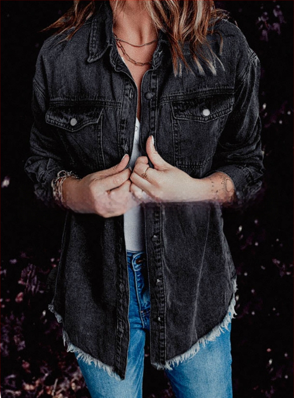 Karštai parduodama 2022 m. rudens europietiška ir amerikietiška gatvės madinga kaubojiška laisva paprasta palaidinė, trijų spalvų, penkių dydžių