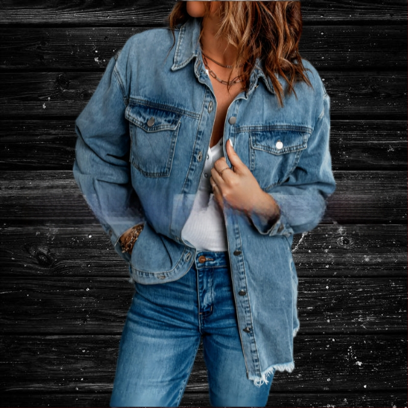 Karštai parduodama 2022 m. rudens europietiška ir amerikietiška gatvės madinga kaubojiška laisva paprasta palaidinė, trijų spalvų, penkių dydžių