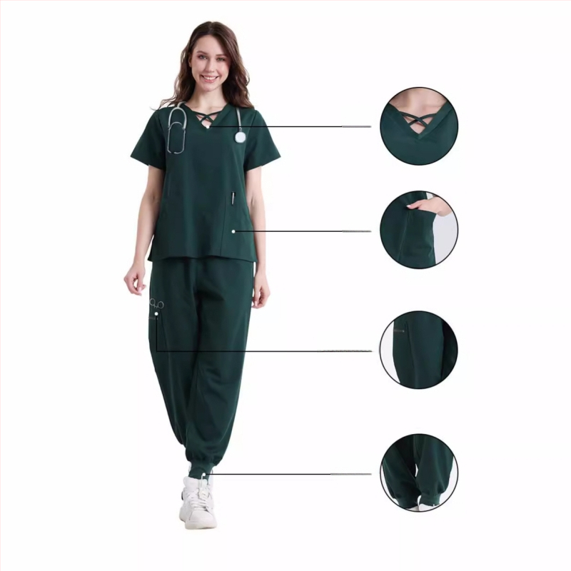 Didmeninė prekyba sandėlyje gydytojo skalbimo drabužiai operacinės slaugytojo drabužiai grožio salono skaldyti kostiumai greitai džiūstantys ligoninės darbo drabužiai
