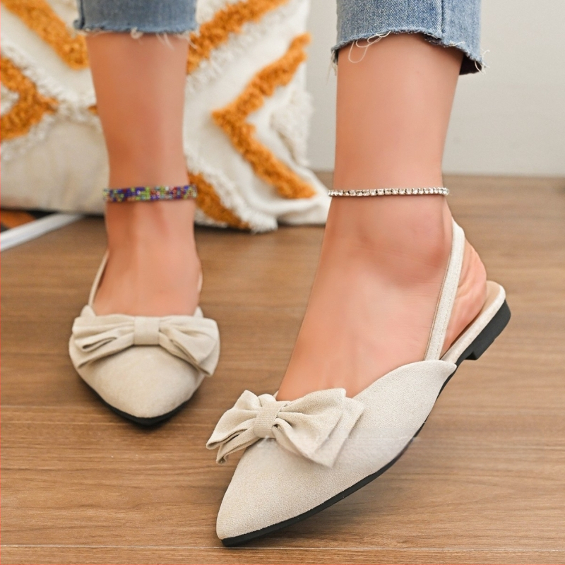 Ljetne nove korejske sandale za žene u korejskom stilu, crne s mašnom, špicastim vrhom, Baotou, s jednim znakom, remenom straga, praznim, francuskim, jednostavnim prekidom