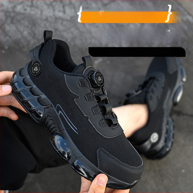 Darbo apsaugos batai su besisukančiomis sagomis, atsparūs dilimui, neslystantys apsauginiai batai, kvėpuojanti oro pagalvė, lengva elastinė paminkštinimas, Kevlaro vidpadis darbo batams