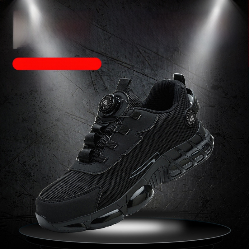 Darbo apsaugos batai su besisukančiomis sagomis, atsparūs dilimui, neslystantys apsauginiai batai, kvėpuojanti oro pagalvė, lengva elastinė paminkštinimas, Kevlaro vidpadis darbo batams