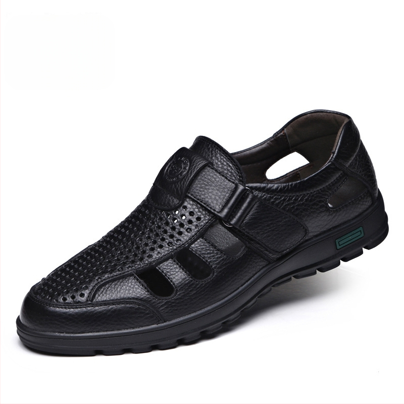 Vyriškos basutės 2024 m. vasarinės tuščiavidurės, kvėpuojančios, natūralios odos „Crocs“ ypač didelių dydžių, skirtos vidutinio ir pagyvenusio amžiaus tėčiams 4748