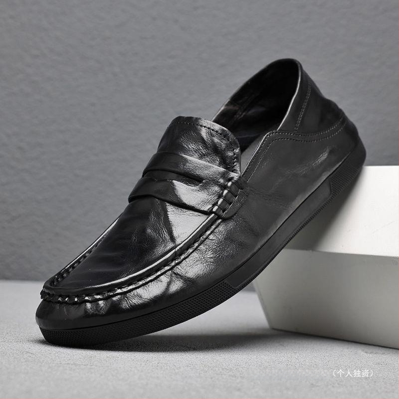 Vruća rasprodaja 2023. Novi stil cipela u obliku graha, muške cipele, sretne trendi cipele, muška korejska verzija, svestrane, univerzalne, ležerne kožne cipele za vožnju