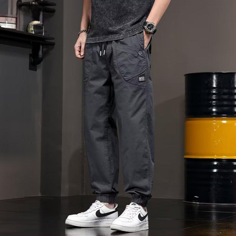 Trendy značkové nohavice s vreckovým dizajnom, pánske športové nohavice Harlan, voľné, pre mladých študentov, americké vintage ležérne nohavice