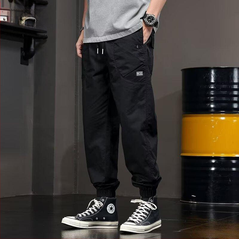 Trendy značkové nohavice s vreckovým dizajnom, pánske športové nohavice Harlan, voľné, pre mladých študentov, americké vintage ležérne nohavice