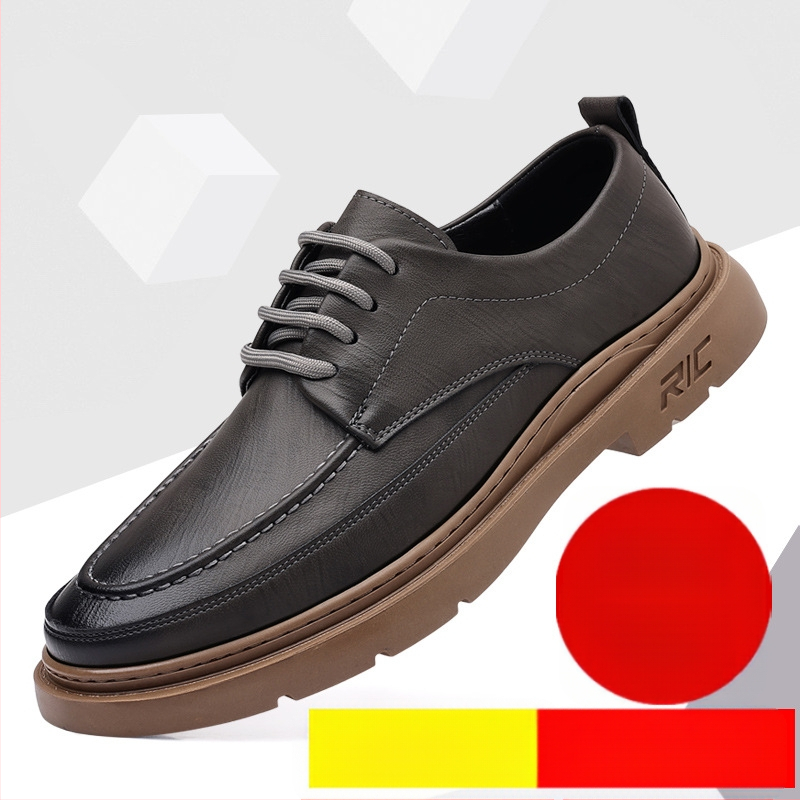 Britské trendy pánske topánky z pravej kože, business casual pracovné topánky, jesenné retro, populárne, populárne malé kožené topánky z jedného kusu, dodanie