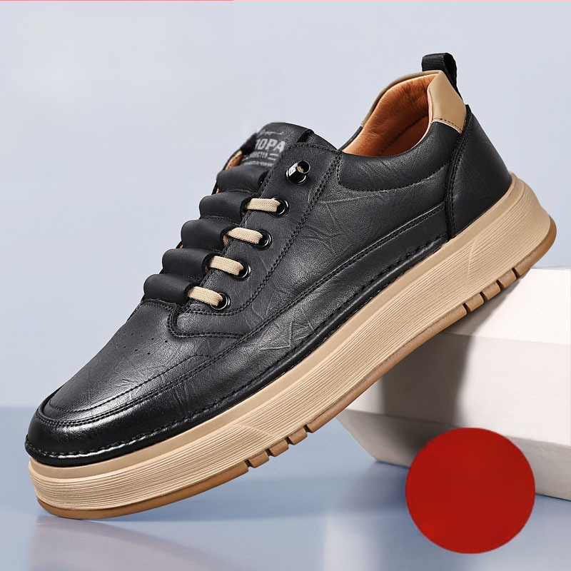 2025. gada rudens jaunās mīkstās ādas vīriešu kurpes ar pārrobežu mīkstu zoli, modernas, daudzpusīgas ikdienas ādas kurpes, sporta apavi vairumtirdzniecībā