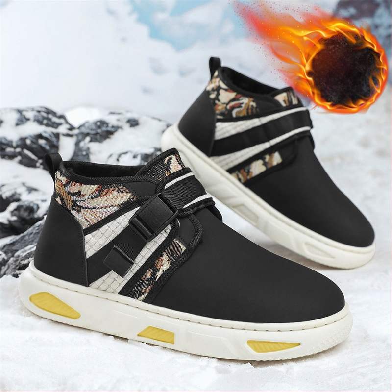 Zimné pánske ležérne univerzálne topánky s flísovou podšívkou a bavlnenou výstelkou, módne hrubopodrážkové športové pánske topánky odolné voči chladu