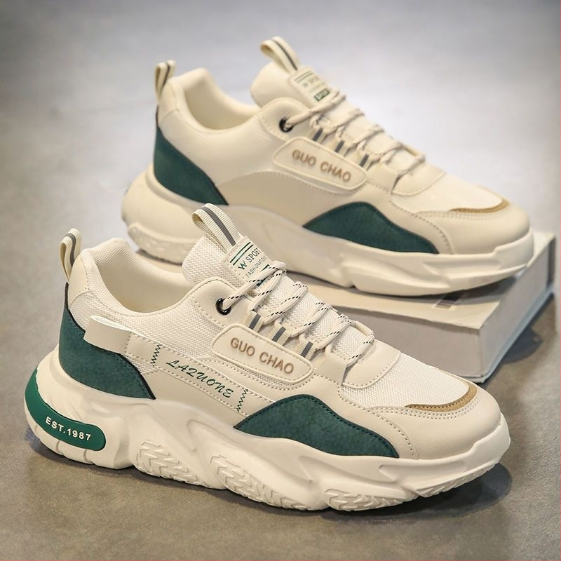 Muške cipele 2025. Nove ljetne mrežaste prozračne muške sportske i ležerne cipele s debelim potplatima, povećanim trbušnjacima