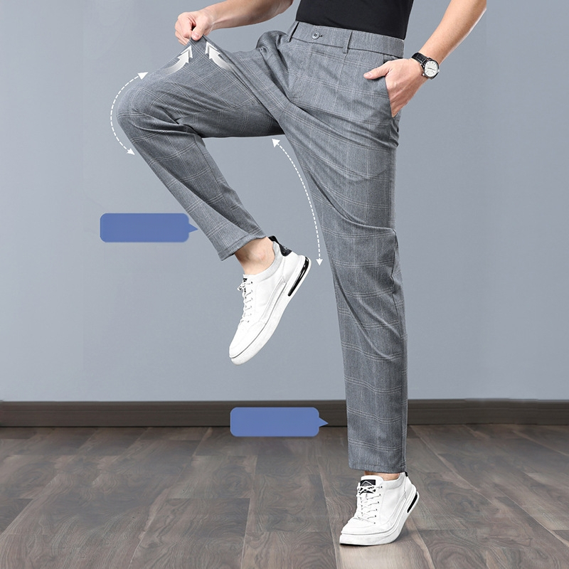 Nohavice Pánske letné tenké ležérne nohavice Strečové nohavice Pánske kórejské štýlové trendy elastické nohavice v páse Prellis