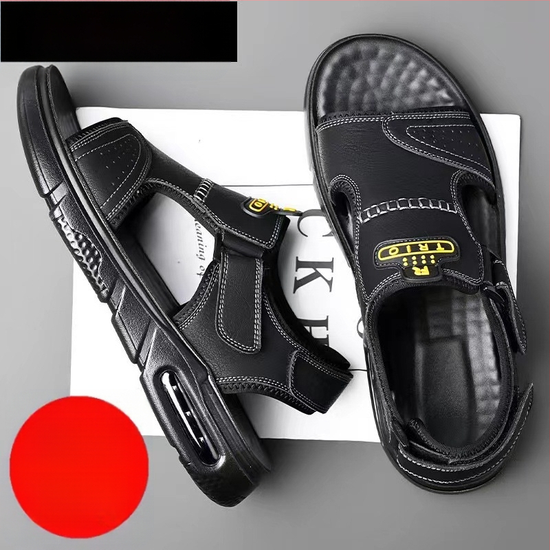 2023 Letné nové pánske kožené ležérne sandále, športové, na šoférovanie, vonkajšiu plážovú obuv, módne topánky pre mládež 0005