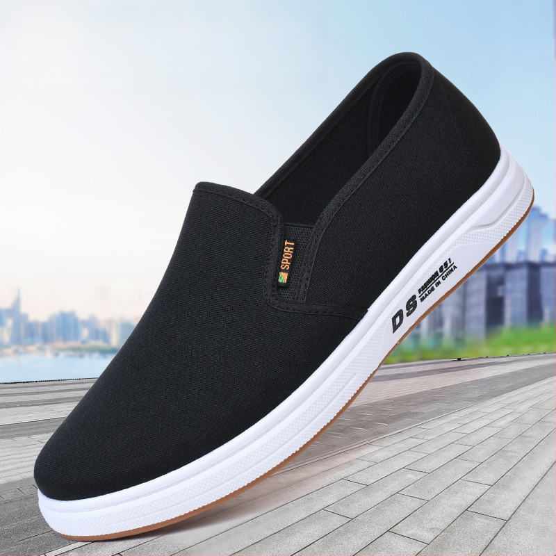 Jarné a jesenné nové staré pekinské látkové topánky Pánske nazúvacie ploché topánky Mäkké a pohodlné ploché odolné proti opotrebovaniu priedušné ležérne topánky