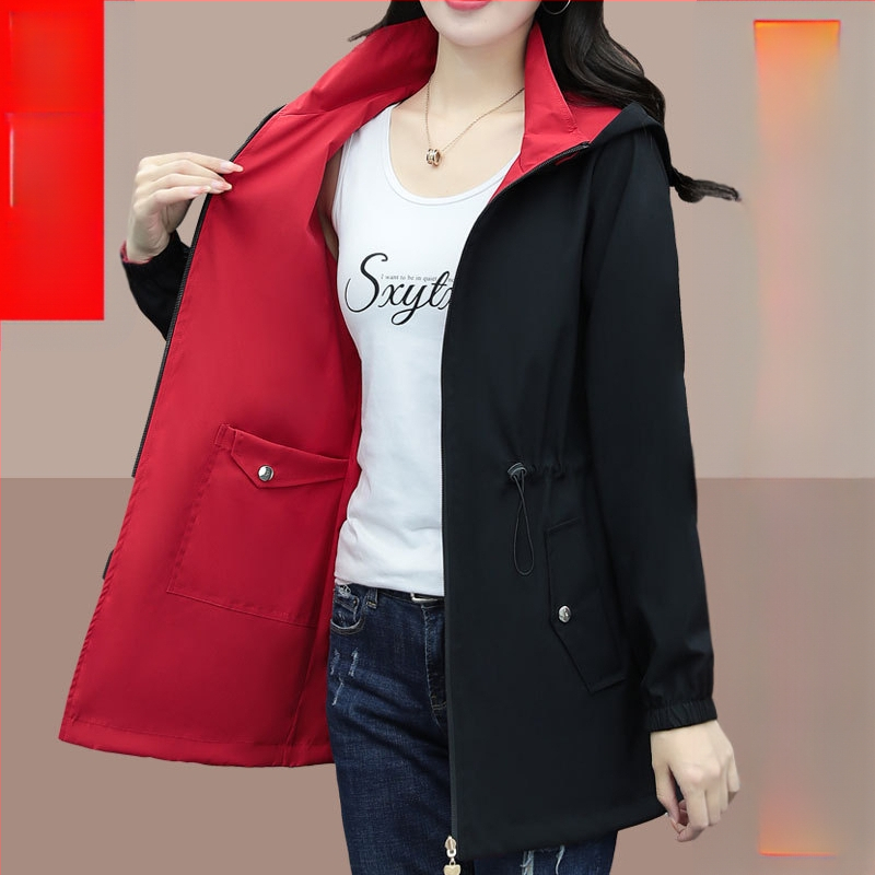 Διασυνοριακές εκρήξεις άνοιξη αντιανεμικό γυναικείο μακρύ χονδρικής 2025 νέο λεπτό κάλυμμα κοιλιάς διπλής όψης κοντό παλτό χονδρικής