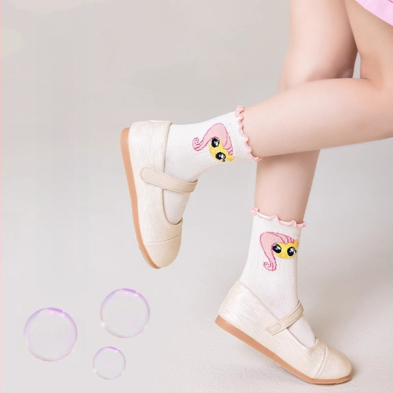 Djevojačke čarape Proljetne i jesenske dječje čarape Čipkaste princezine čarape Srednje tanke Crtane čarape s duginim ponijem Ženske čarape za sve uzraste