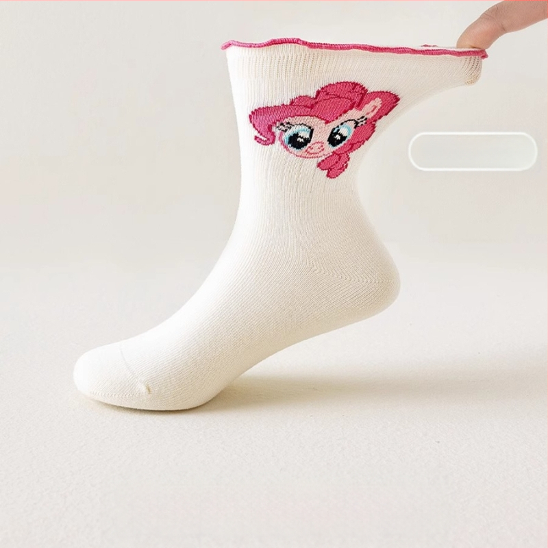 Djevojačke čarape Proljetne i jesenske dječje čarape Čipkaste princezine čarape Srednje tanke Crtane čarape s duginim ponijem Ženske čarape za sve uzraste