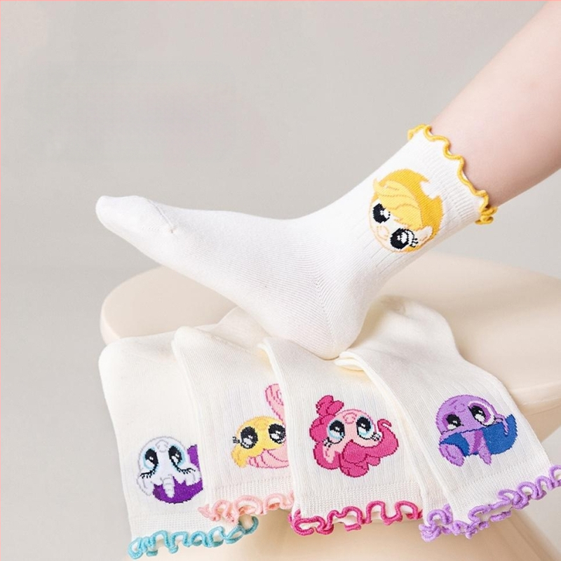 Djevojačke čarape Proljetne i jesenske dječje čarape Čipkaste princezine čarape Srednje tanke Crtane čarape s duginim ponijem Ženske čarape za sve uzraste