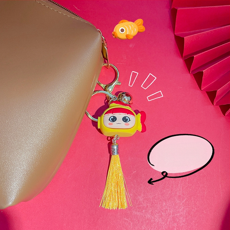 Originali animacinė miela pora, metinė žuvies raktų pakabukas, automobilio pakabukas, raktų pakabukas, Naujųjų metų dovana, didmeninė prekyba