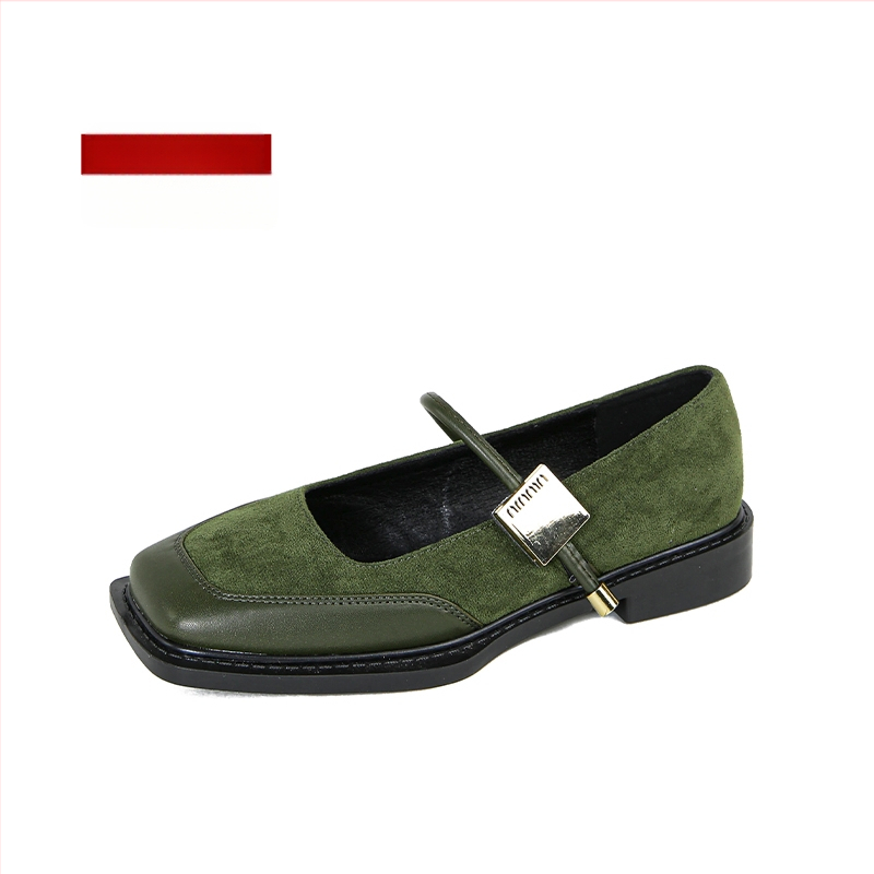 Nové čínske štýlové ploché jednovrstvové topánky s hranatou špičkou, dámske jesenné, univerzálne, francúzske čierne Mary Jane malé kožené topánky, plus veľkosť, dámske topánky 41 až 43