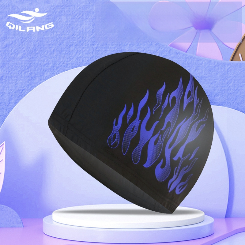 Liepsnos plaukimo kepuraitė suaugusiems vyrams mados spausdinimo ausų apsauga nailono audinio plaukimo kepuraičių gamintojai didmeninė prekyba