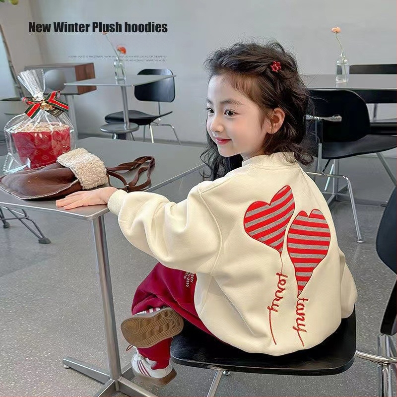 Момичешки пуловер пролет и есен среден и голям детски топ 2024 ново детско облекло за бебешки момичета в западен стил, бродиран пуловер в корейски стил