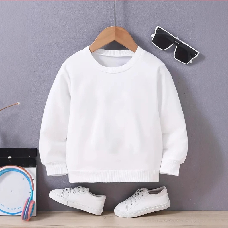 Jarná a jesenná froté mikina s dlhým rukávom, okrúhlym výstrihom, študentská triedna uniforma, voľný strih, prázdna jednofarebná, veľkoobchod, ležérna, všestranná